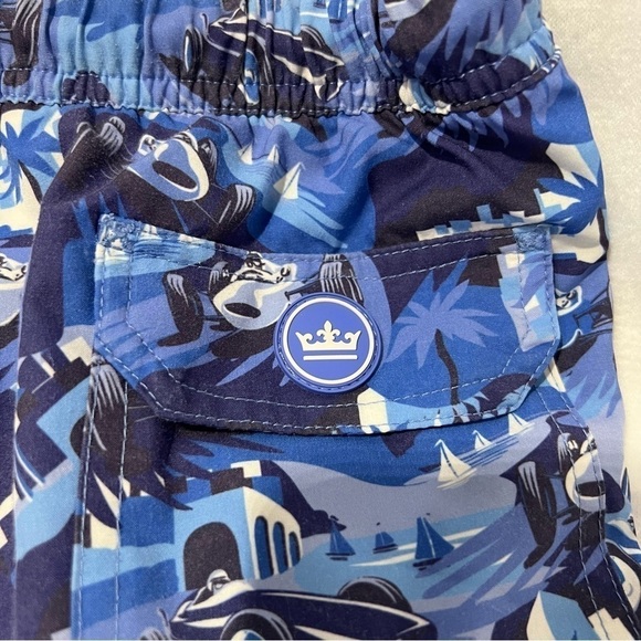 Peter Millar Boys Atlantic Blue Monaco Madness Swim Trunks in size XL (12-14) - Picture 4 of 14